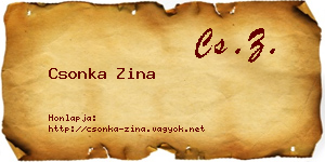 Csonka Zina névjegykártya